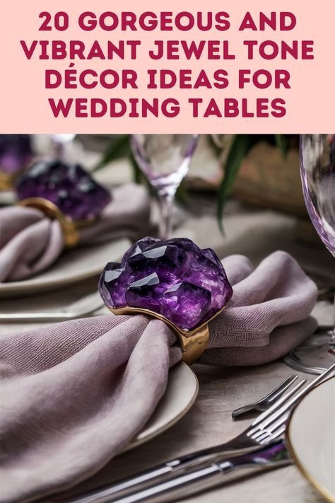 Create a Jewel Toned Wedding Celebration with 20 Table Ideas Jewel Tone Decor, Jewel Toned Wedding, Gold Cutlery Set, Jewel Tone Wedding, Gifts Photography, Green Glassware, Wedding Place Settings, Elegant Centerpieces, Wedding Table Decorations