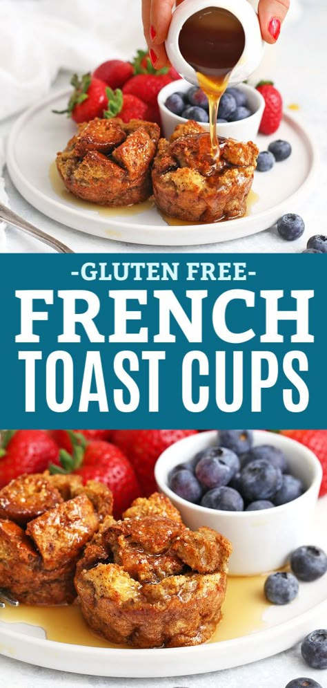 French Toast For A Crowd, Toast For A Crowd, Easy Baked French Toast, Dairy Free French Toast, French Toast Cups, Gluten Free Brunch Recipes, Toast Cups, Gluten Free French Toast, Easy French Toast Bake