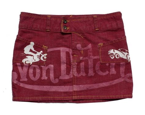 Von Dutch, Low Rise, Skirt, Red