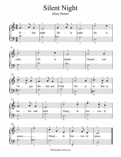 Silent Night Piano Easy, Easy Piano Sheet Music Christmas, Silent Night Piano Sheet Music, Piano Music Sheet For Beginners, Easy Piano Christmas Songs, Piano Sheet Music Christmas, Easy Music Sheets Piano, Easy Piano Sheet Music For Beginners Free Printable, Easy Piano Sheet Music For Beginners