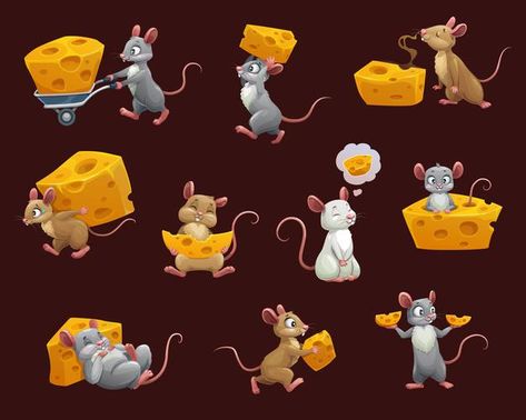 Mouse Eating Cheese, Olive Cartoon, Mouse Running, Mouse Eating, Cheese Cartoon, Cheese Drawing, Cartoon Rat, Running Vector, Tattoo Fonts Alphabet