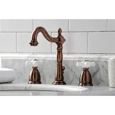 Copper bath faucet at Lowes.com: Search Results Copper Faucet, Copper Bath, Copper Fixture, Plumbing Bathroom, Widespread Bathroom Faucet, Bath Faucet, Lavatory Faucet, Faucet Handles, Kingston Brass