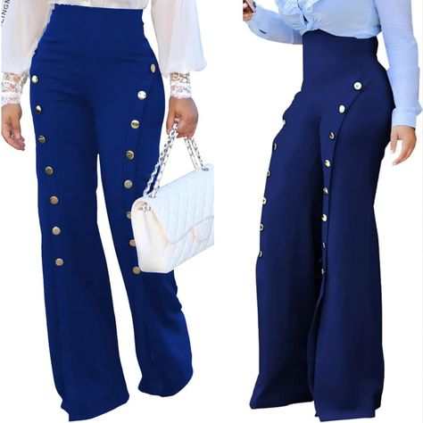 PINSV Women's High Waisted Stretchy Bootcut Pull On Dress Pants Casual Work Pants Amazon Affiliate Blue Flare Pants With Five Pockets, Blue Fitted High-cut Leg Pants, Blue Flare Pants With Elastane, Luxury Blue High-waisted Pants, Luxury Blue Flare Pants, Dress Pants Casual, Casual Work Pants, Pants Casual, Casual Work