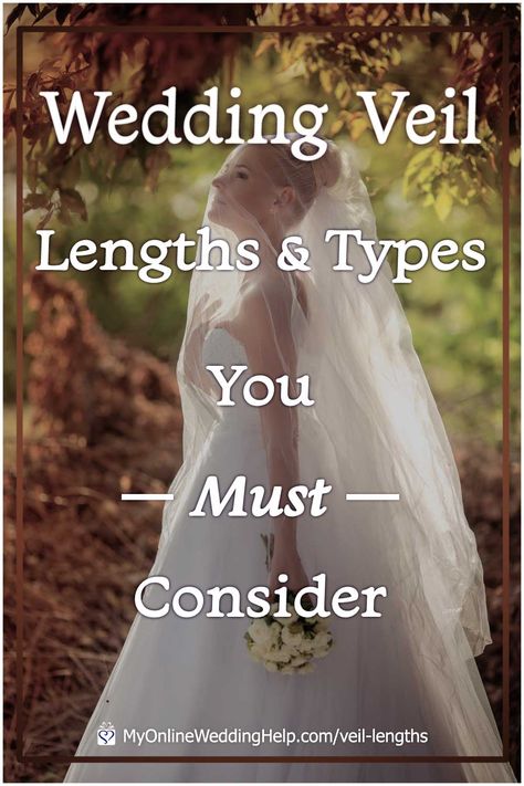 Wedding veil lengths and types are many. And the right combination of features can instantly complete your bridal look ... this guide will help you decide what wedding veil will look best on you with your wedding dress. #WeddingVeil #WeddingPlanningIdeas Different Types Of Wedding Veils, Double Veil Hairstyles, Veil For Lace Wedding Dress, Royal Length Wedding Veil, Wedding Dress With Long Train And Veil, Bridal Veil Styles, Strapless Wedding Dress With Veil, Types Of Veils Wedding, Vails Wedding Hair Down