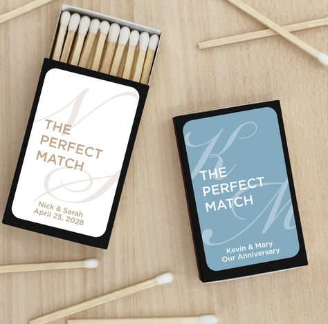 Personalized matchboxes, customized colors, wedding favors, bridal shower favors Matches Wedding, Wedding Matches Favors, Personalized Match Boxes, Oak Meadow, Wedding Doors, Match Boxes, Sonoma Wedding, Personalized Matches, Custom Matches