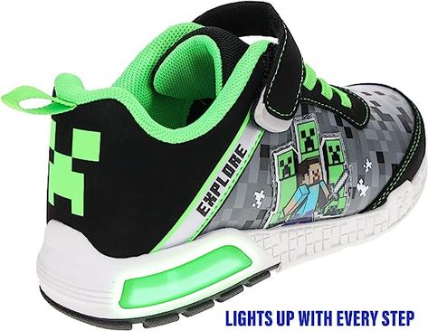 Minecraft Shoes, Minecraft Light, Light Up Sneakers, Shoes For Boys, New Kitchen Designs, Boy Shoes, Kitchen Designs, Light Green, Light Up