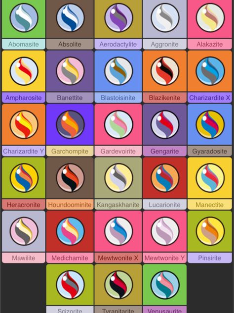 All Mega Stones!!!! Mega Evolution Symbol, Mega Evolution Stones, All Mega Evolution Pokemon, Pokemon Ashley, Pokemon Mega Stone, Pokemon Evolution Stones, Pokemon Items, Pokemon Latias, Pokemon Legendary