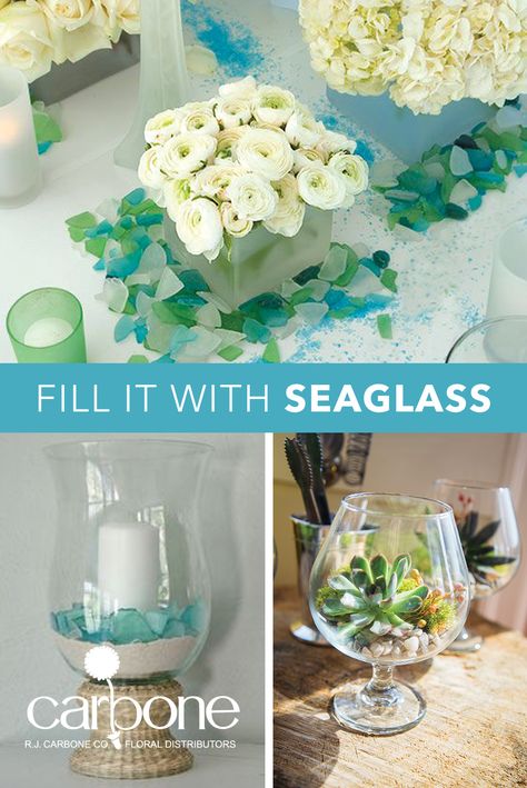 Beachy Crafts, Beach Events, Marble Vase, Vase Fillers, Elegant Decor, Beach Glass, Wedding Stuff, Sea Glass, Beach Wedding