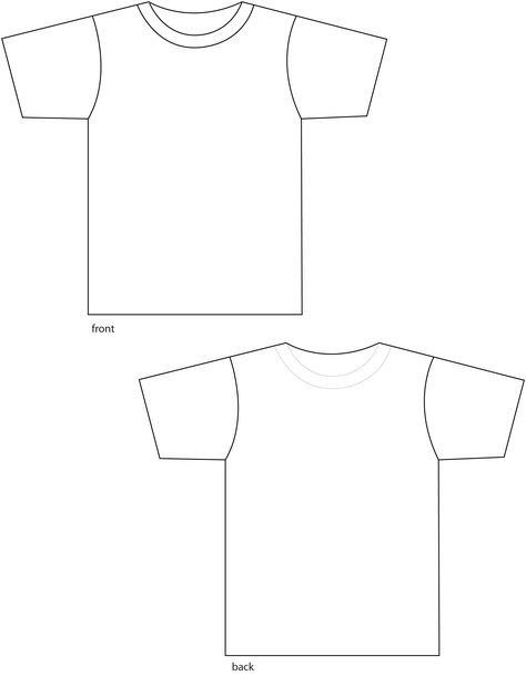 Shirt Outline Drawing, T Shirt Outline, Shirt Outline, Shirt Layout, Hoodie Template, Blank Hoodies, 3d Crafts, Clothing Templates, Plain White Shirt