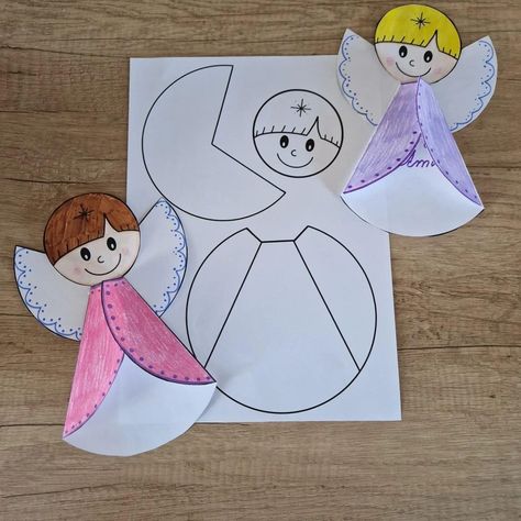 Christmas Sunday School, Christmas Angel Crafts, Prayer Hands, Bible Activities For Kids, Christmas Crafts For Toddlers, Catholic Crafts, Bible Crafts For Kids, Angel Crafts, Nativity Crafts