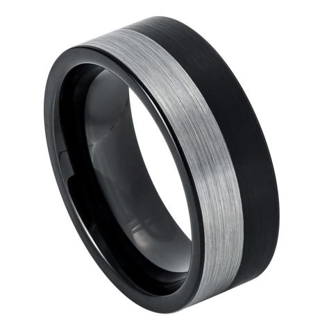 1 Day SALE : 50% OFF + Free Shipping for 8mm Black IP Plated Pipe-Cut Two Tone Tungsten Wedding Ring! Use coupon code: TR621SALE at checkout. Expires 11/08/17. To order click the link Big Wedding Rings, Wood Ring Box, Tungsten Wedding Band, Tungsten Wedding Rings, Tungsten Wedding Bands, Wolfram, Wood Rings, Tungsten Ring, Tungsten Carbide