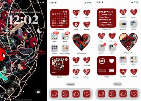 Spiderman Layout, Spiderman Lockscreen, Pink Hello Kitty Wallpaper Iphone, Marvel Phone Wallpaper, Spiderman Art Sketch, Note Reminder, Widget Design, Iphone Home Screen Layout, Phone Inspiration