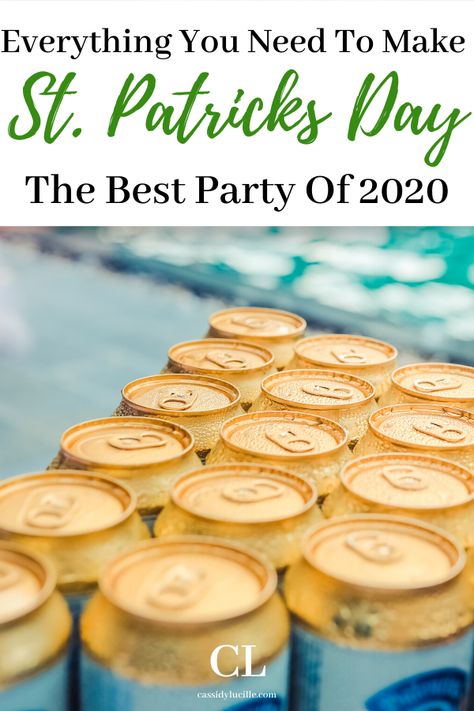 St. Patricks Day decor ideas. Genius, easy, DIY St. Patricks Day Decor. These decor ideas are perfect for a St. Patricks Day house party. Diy St Patricks Day Decor, St Patricks Day Party, St Patricks Day Decor, Party On A Budget, Themed Decorations, Saint Patties, Green Balloon, Burlap Table Runners, Indoor String Lights