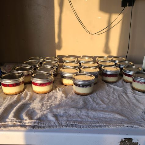 Cheesecake In A Jar Recipe, Garden Fruit Trees, Food In A Jar, Cake Sheet, Mom Meals, Church Picnic, Cheesecake In A Jar, Food In Jars, Preserving Recipes