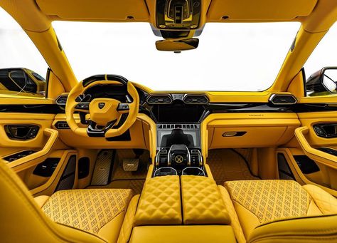 Lamborghini Urus Venatus, Yellow Snapchat, Lamborghini Urus Yellow, Lamborghini Urus Interior, Range Rover Supercharged, Custom Seat Covers, Custom Car Seat Covers, Custom Car Interior, Lamborghini Urus