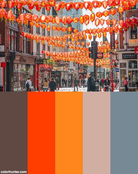 London China Town Color Scheme from colorhunter.com Chinese New Year Colour Palette, Asia Color Palette, Lunar New Year Color Palette, China Color Palette, Chinese New Year Color Palette, Asian Color Palette, Chinese Color Palette, Brand Colors Inspiration, Brand Colour Schemes