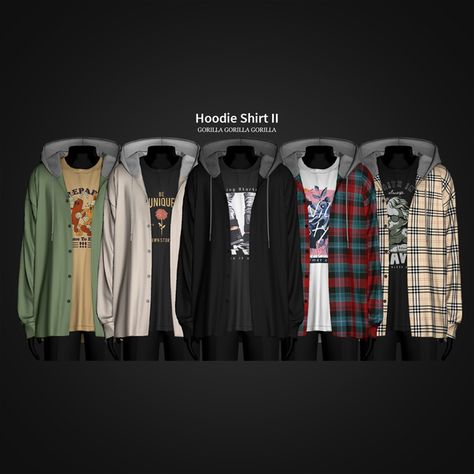 Hoodie Shirt II | Patreon Sims 4 Cc Y2k Men, Gorilla Sims 4 Cc, Sims 4 Hood Cc Furniture, Sims 4 Cc Gorilla, Sims 4 Oversized Shirt, Sims 4 Cc Male Shirts, Sims 4 Hoodie Cc, Ts4 Cc Tops, Sims Male Clothes