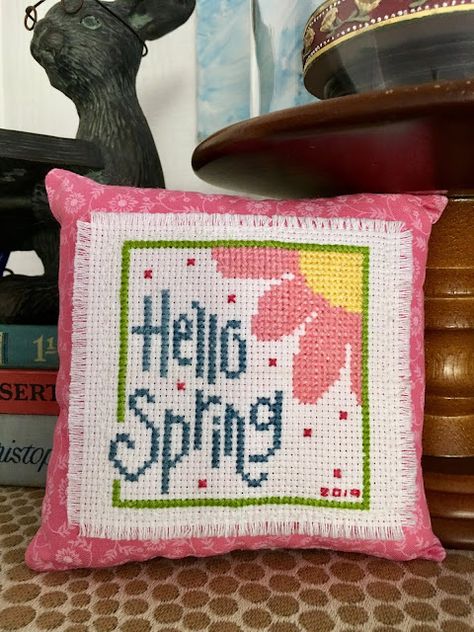 123 Stitch, Spring Cross Stitch, Mini Pillows, Lizzie Kate, Framing Ideas, Stitch Pillow, Cross Stitch Quotes, Cross Stitch Pillow, Needle Crafts