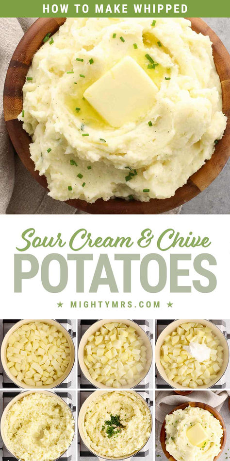 How to Make Sour Cream and Chive Mashed Potatoes Crock Pot Mashed Potatoes Recipe Sour Cream, Sour Cream And Chives Mashed Potatoes, Sour Cream And Chive Potatoes, Mashed Potatoes Recipe Sour Cream, Chive Mashed Potatoes, Sour Cream Mashed Potatoes, Sour Cream Potatoes, Buttery Potatoes, Make Sour Cream