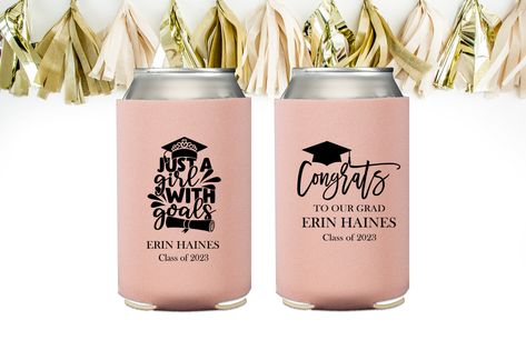 Graduation Koozies, High School Graduation, Personalized Party, Graduate School, College Graduation, Graduation Party Decor, Party Drinks, Grad Parties, Graduation Party