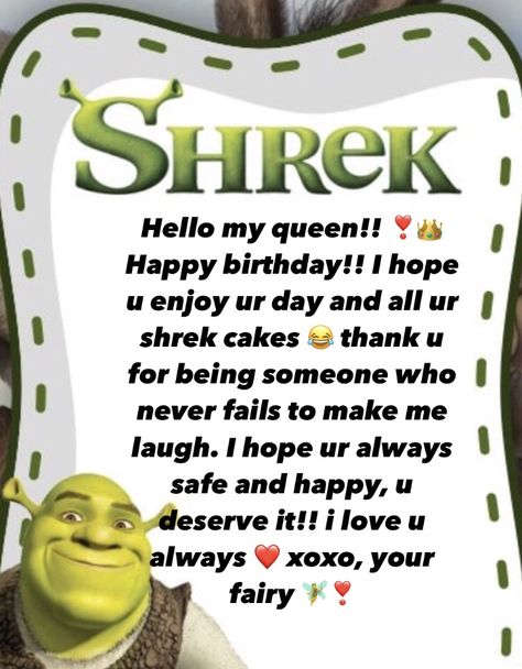 Shrek Happy Birthday Meme, Shrek Happy Birthday, Happy Birthday Shrek, Shrek Cake, Happy Birthday Girls, Happy Birthday Meme, Bday Cards, Slay All Day, Best Friends Funny