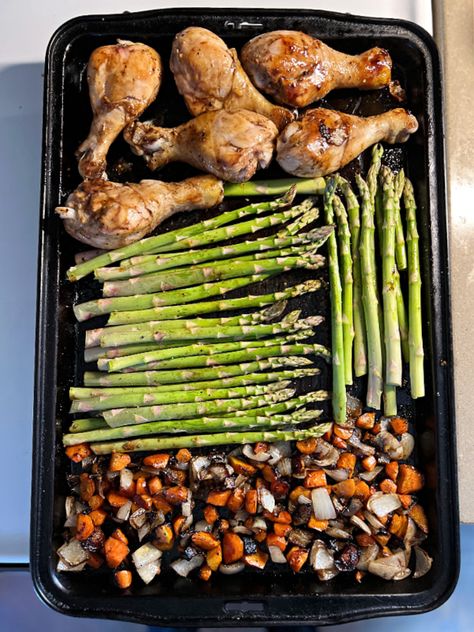 Sheet Pan Drumsticks, Chicken Drumstick Recipes Oven, Sheet Pan Balsamic Chicken, Orzo Asparagus, Drumstick Recipes Oven, Chicken Drumsticks Oven, Pan Asparagus, Roast Chicken Drumsticks, Baked Drumsticks