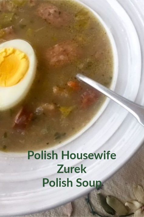 Zurek - Poland's delicoius sour rye soup #polishhousewife #Polish #soup #zurek #rye #Poland Zurek Soup, Polish Soup, Eastern European Recipes, Polish Food, Hearty Soup, Traditional Dishes, Bread Bowl, European Cuisine, Bread Bowls