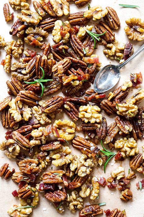 Bacon Rosemary Roasted Nuts | www.floatingkitchen.net Bacon And Rosemary Pecans Lulu Powers, Bacon Rosemary Pecans Lulu Powers, Lulu Powers Bacon And Rosemary Pecans, Rosemary Cashews Barefoot Contessa, Nuts For Charcuterie Board, Bacon And Rosemary Pecans, Bacon Rosemary Pecans, Bar Nuts Recipes, Rosemary Almonds