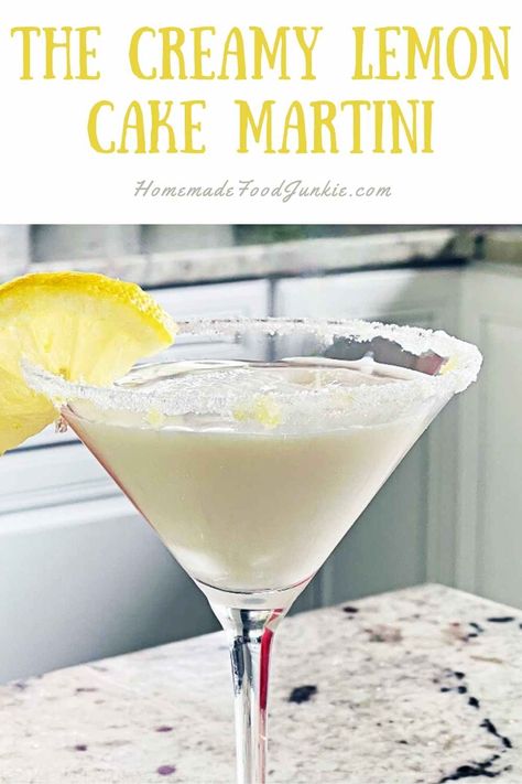 The Lemon Cake Martini has warm rich flavors that ring the rum cake bell. Add the limoncello for a bright lemon Glaze on top. You could call this the lemon pound cake martini. You’ll know its not cake, but you may like this drink even better. Cake Martini Recipe, Simple Lemon Cake, Cake Martini, Grapefruit Cake, Limoncello Cake, Lemon Martini, Lemon And Coconut Cake, Champagne Recipes Cocktails, Cake Shots