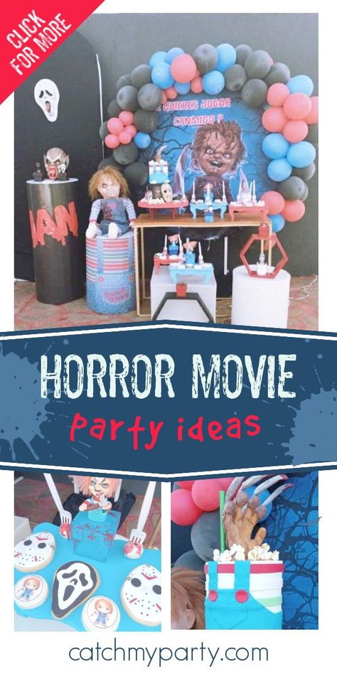 Chucky Themed Trunk Or Treat, Chucky Party Ideas, Chucky Themed Birthday Party, Chucky Birthday Party Ideas, Chucky Halloween, Owl Nursery Decor, Movie Birthday Party, Halloween Coustumes, Movie Birthday