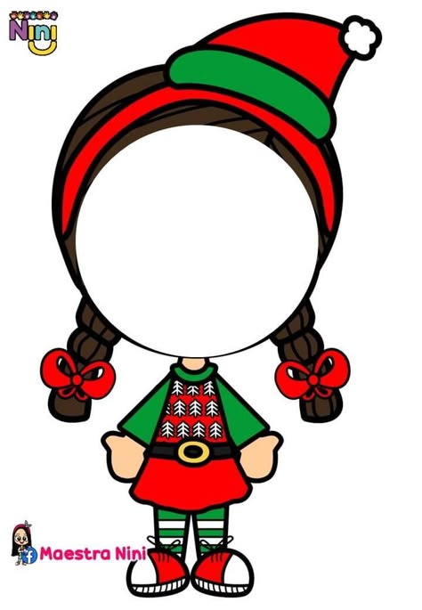 Christmas Characters No Face, Christmas Character Without Face, Christmas Characters Without Face, Christmas Picture Printables Free, Xmas Office Decoration, Santa Claus Drawing, Elf Face, Christmas Wreath Craft, Christmas Cutouts