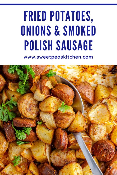 If you're looking for a delicious and easy recipe, look no further than Fried Potatoes, Onions and Smoked Polish Sausage. This dish is packed with flavor, and it can be on the table in just less than one hour. Fried Potatoes Sausage And Onions, Potato Smoked Sausage Onion Cheese Casserole, Fried Potatoes Onions And Polish Sausage, Sausage And Mini Potatoes, Fried Potatoes And Onions And Peppers With Smoked Sausage, Fried Potatoes Onions And Smoked Polish Sausage, Smoked Sausage And Fried Potatoes, Potatoes Onions And Sausage, Fried Potatoes And Sausage Skillet