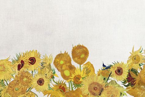 Sunflowers Van Gogh, Van Gogh Flowers, Vintage Desktop Wallpapers, Van Gogh Wallpaper, Sunflower Illustration, Sunflower Images, Oil Painting Background, Sunflowers Background, Vintage Illustration Art