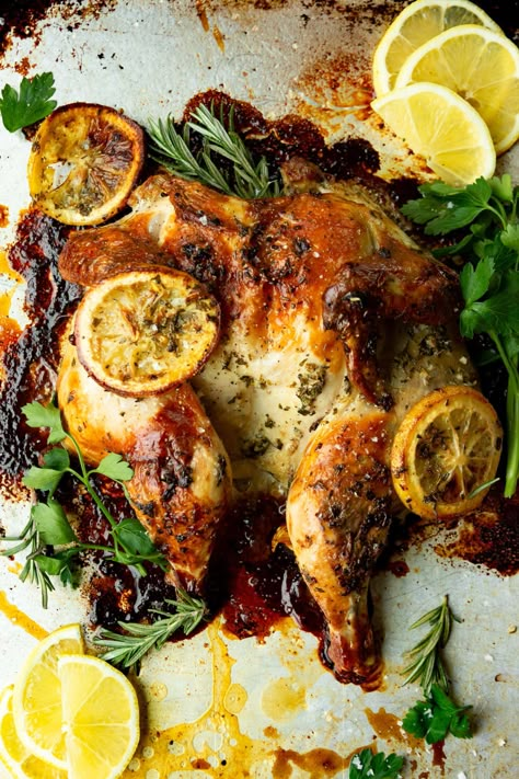 Juiciest Chicken, Lemon Herb Chicken, Oh Sweet Basil, Spatchcock Chicken, Pesto Chicken Pasta, Herb Chicken, Oven Chicken, Roast Chicken Recipes, Citrus Chicken