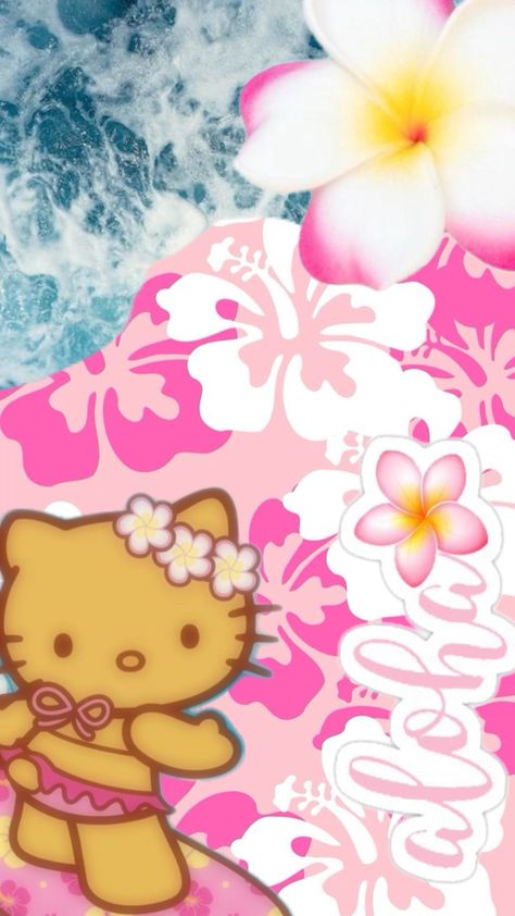 #aloha #hellokitty Pink Wallpaper Hello Kitty, Pink Wallpaper, Hello Kitty, Kitty, Pink