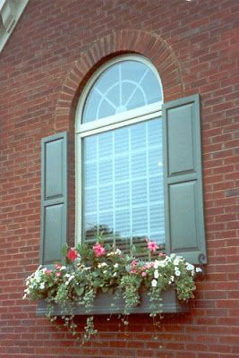 Our Creative Life: Flower Boxes Exterior Shutters On Brick, Exterior Window Shutters, Grey Exterior House Colors, Window Shutters Exterior, Shutter Colors, Exterior Window, House Shutters, Diy Shutters, Window Box Flowers