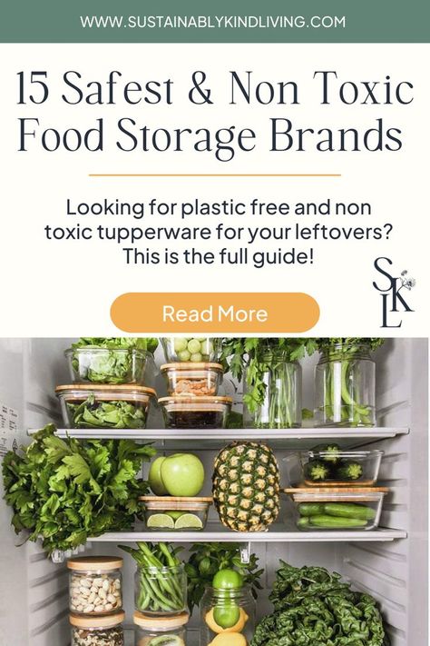 Are you looking for the safest non-toxic food storage brands of 2023? We get it! You are probably sick and tired of plastic food containers leaching nasty chemicals and cluttering your cabinets! That’s why we curated a list of safe food storage containers for you and your family. Non Toxic Food, Plastic Free Food Storage, Plastic Free Kitchen, Flour Storage, Non Toxic Cookware, Stainless Steel Food Storage, Stainless Steel Food Containers, Plastic Free Living, Homemade Laundry Detergent