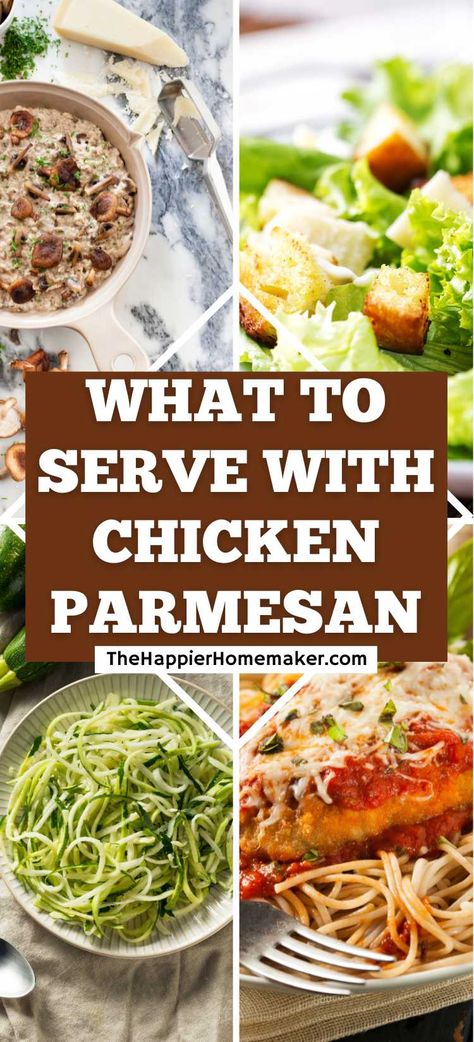 Parmesan Chicken Side Dishes, Chicken Parmesan Sides Dishes Ideas, What Goes With Chicken Parmesan, Chicken Parm Dinner Sides, Pasta For Chicken Parmesan, Sides To Go With Chicken Parmesan, Chicken Parmesan Dinner Sides, Side For Chicken Parmesan, Side Dish For Chicken Parmesan