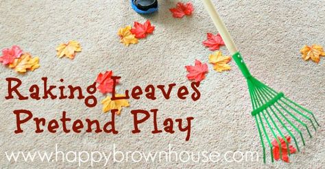 Raking Leaves Pretend Play Dramatic Play Activities, Toddlers Activities, Raking Leaves, Play Activity, The Rake, Apple Orchard, Activity For Kids, Gross Motor, Dramatic Play