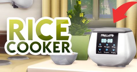 LINKS   ❤️ A brand new kitchen appliciance, a rice cooker! Two versions and 20 brand new recipes. WATCH THE VIDEO  RICE ... Sims 4 Custom Food Mods, Sims 4 Rice Cooker Cc, Sims 4 Functional Cc Maxis Match, Sims 4 Rice Cooker, Food Mods The Sims 4, The Sims 4 Functional Cc, Sims 4 Food Mod, Sims 4 Appliances, Sims 4 Custom Food