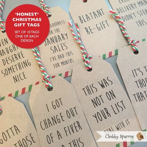 Kraft Paper Tags, Santa Gift Tags, Gift Tags Christmas, Christmas Craft Fair, Funny Presents, Clever Gift, Christmas Gift Sets, Christmas Makes, Gift Tags Printable