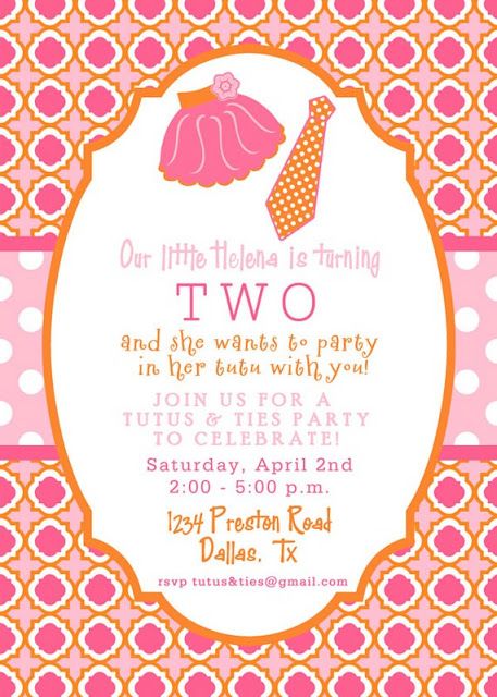 Tutu Birthday Party, Birthday Party Invitation Wording, Ballerina Birthday Parties, Second Birthday Ideas, Third Birthday Party, 2nd Birthday Party Themes, 2nd Birthday Party, 2nd Birthday Invitations, 2nd Birthday Parties