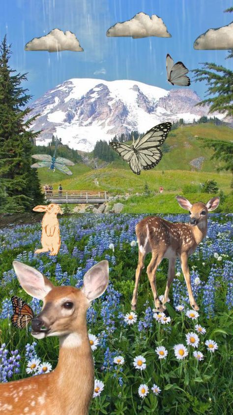 Montage Art Ideas, Mountain Collage Art, Environment Collage, Wildlife Collage, Mountain Collage, Easy Easter Crafts For Kids, Mountain Project, Newspaper Painting, Collage Nature