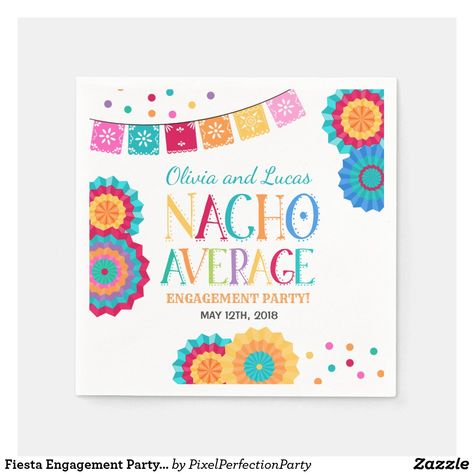 Fiesta Engagement Party, Engagement Party Napkins, Baby Shower Napkins, Personalized Paper Napkins, Fiesta Baby Shower, Engagement Party Decorations, Fiesta Party, Party Napkins, Post It Notes