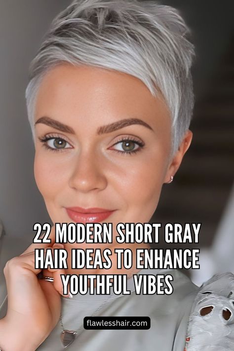 Gray-Silver Undercut Pixie Cut Short Gray Hair Styles, Gray Hair Ideas, Short Gray Hair, Gray Hair Styles, Edgy Haircuts, Undercut Pixie, Curl Cream, Hair Gel, Bob Haircuts