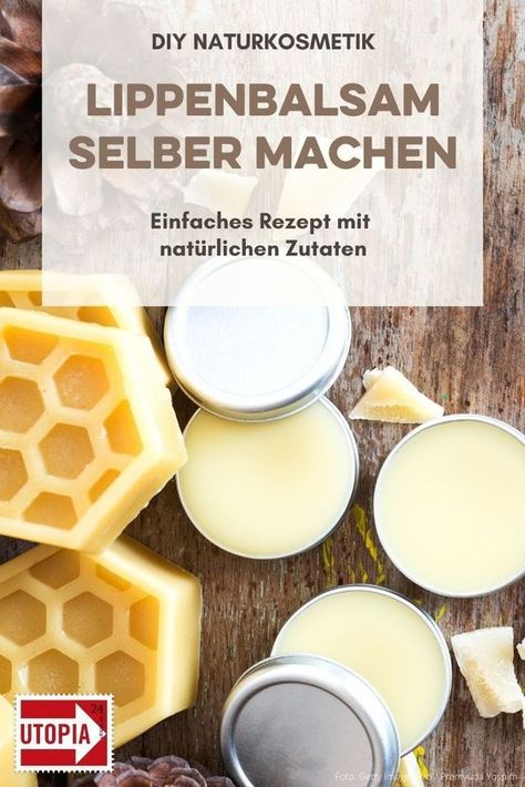 Lippenbalsam mit Bienenwachs, Kokosöl und Sheabutter selber machen. Diy Kosmetik, Harry Potter Party, Diy Beauty, Beauty Hacks, Spa, Skin Care, Health, Gifts, Beauty