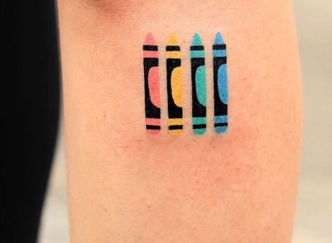 Crayon Tattoo, Tato Minimal, Tattoo Cute, Sharpie Tattoos, Small Pretty Tattoos, Small Tattoo Ideas, Petite Tattoos, Classy Tattoos, Small Tattoo