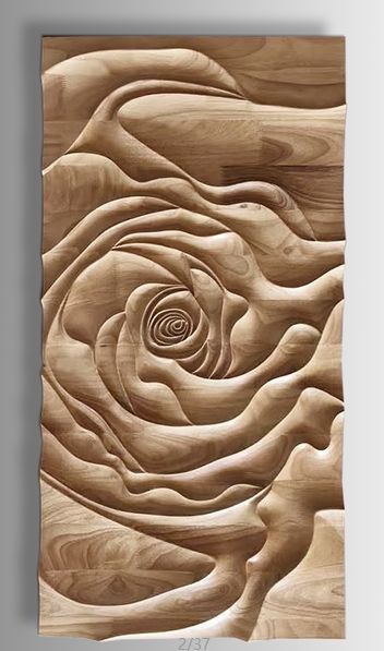 3d Stone Wall, Abstract Wood Carving, Luxury Interior Design Living Room, Diy Cnc Router, Wood Wall Sculpture, Wall Lamp Design, Laser Engraved Ideas, Geometric Wall Decor, Door Design Modern