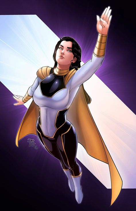 Olympia's Flight by https://www.deviantart.com/corbray on @DeviantArt Silver Superhero Suit Female, Wonder Woman Concept Art Suits, Black And Gold Superhero Suit Female, Lightning Superhero Suit, Captain Marvel Concept Art Suit, Superhero Suits, Female Superhero, Female Hero, Superhero Characters