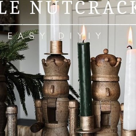 Nutcracker Candle Holders, Diy Christmas Nutcrackers, Nutcracker Diy, Diy Nutcracker, Christmas Boutique, Diy Candle Sticks, Boutique Ideas, Diy Candle Holders, Christmas Decorations For The Home